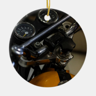 Motorbike Motorcycle Biker Rider Ceramic Ornament