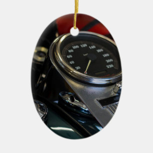 Motorbike Motorcycle Biker Rider Ceramic Ornament