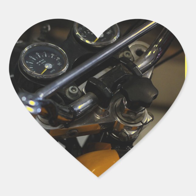 Motorbike Motorcycle Biker Rider Heart Sticker (Front)