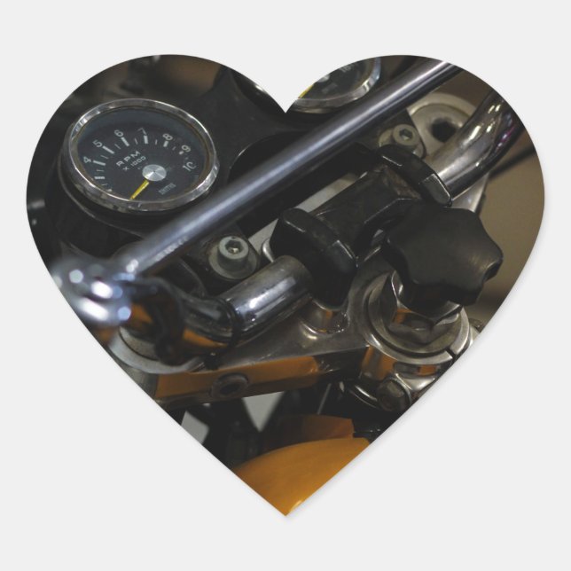 Motorbike Motorcycle Biker Rider Heart Sticker (Front)