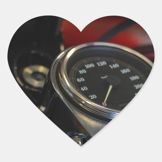 Motorbike Motorcycle Biker Rider Heart Sticker (Front)