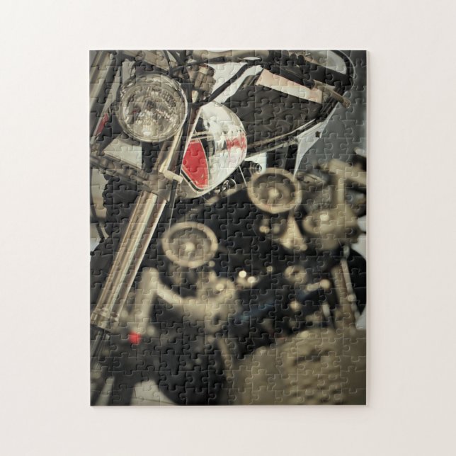 Motorbike Motorcycle Biker Rider Motorbike Jigsaw Puzzle (Vertical)