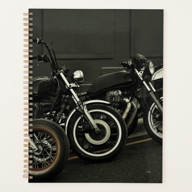 Motorbike Motorcycle Biker Rider Motorbikes Planner (Front)
