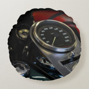 Motorbike Motorcycle Biker Rider Round Cushion