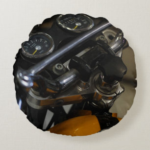 Motorbike Motorcycle Biker Rider Round Cushion