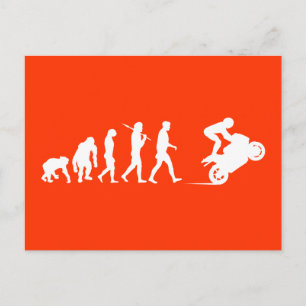 Motorbike motorcycle Moto GP bikers evolution Postcard