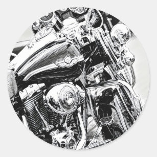 Motorbike Motorcycle Sketch Sticker
