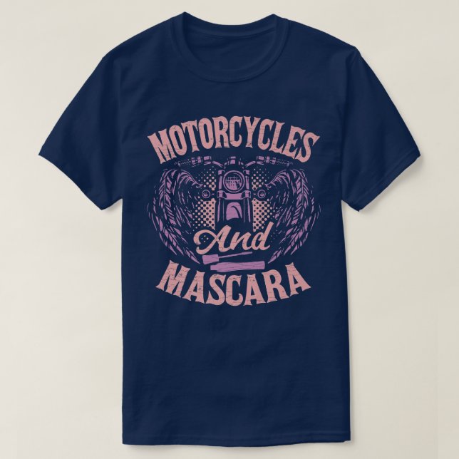 Motorbike Motorcycles And Mascara Biker Biking  80 T-Shirt (Design Front)