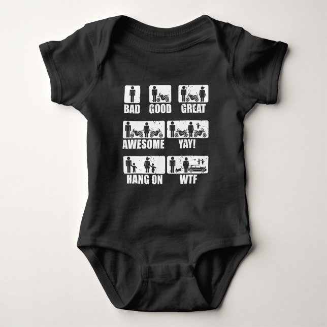 Motorbike Passion Married Couples Biker Humor Baby Bodysuit (Front)