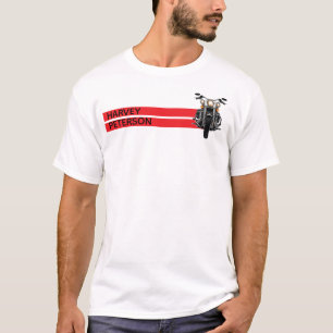 MOTORBIKE RED STRIPES Personalised T-Shirt