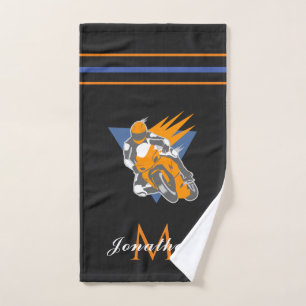 Motorbike Rider Extreme Motorcross Custom Name Hand Towel