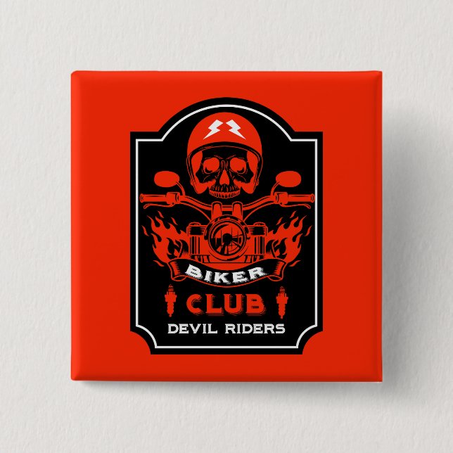 Motorbike Riders Club 15 Cm Square Badge (Front)
