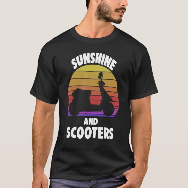 Motorbike Riders Moped Motorcycle Sunshine And Sco T-Shirt (Front)