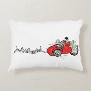 Motorbike & Sidecar Bride and Groom Wedding Decorative Cushion