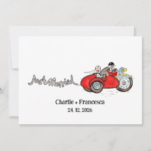 Motorbike & Sidecar Wedding Evening Invitation