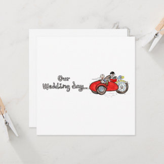 Motorbike & Sidecar Wedding  Invitation