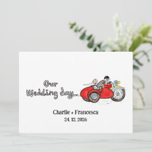 Motorbike & Sidecar Wedding Invitation