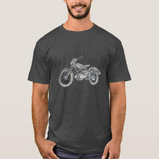 Motorbike Vintage Retro Blueprint Motorcycle Bike  T-Shirt