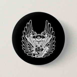 Motorbiker sign 6 cm round badge