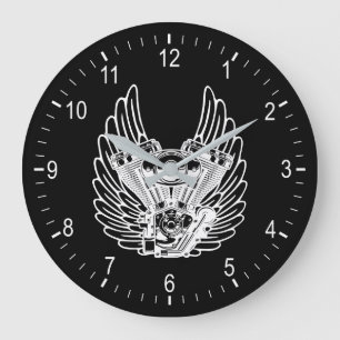 Motorbiker sign large clock