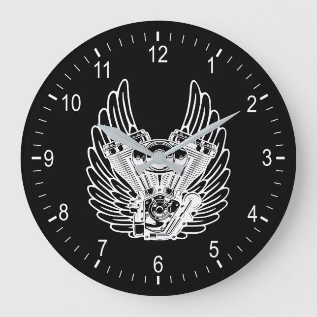 Motorbiker sign large clock (Front)