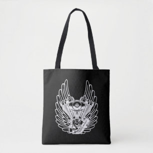 Motorbiker sign tote bag