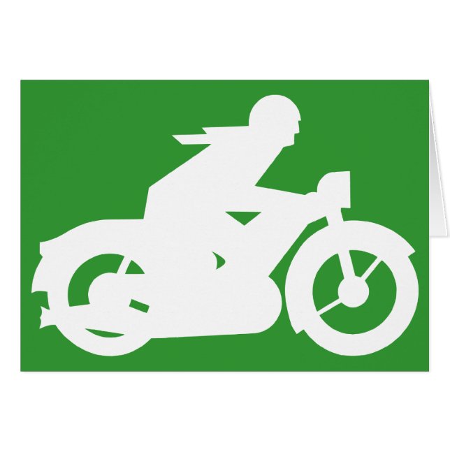 Motorbiker Silhouette Sign Card (Front Horizontal)