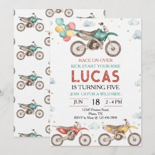 Motorbikes Dirt Bike Birthday Invitation
