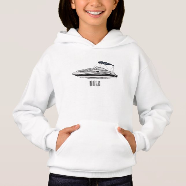 Motorboat cartoon illustration (Front)