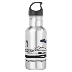 Motorboat cartoon illustration 532 ml water bottle
