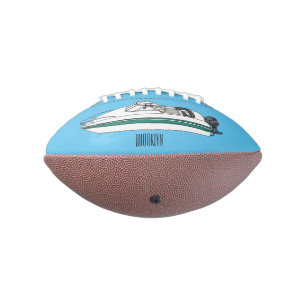 Motorboat cartoon illustration football