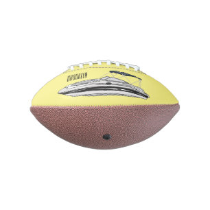 Motorboat cartoon illustration football