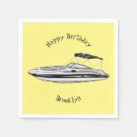 Motorboat cartoon illustration