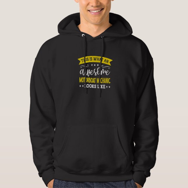 Motorboat Mechanic Job Title Employee Motorboat Me Hoodie (Front)