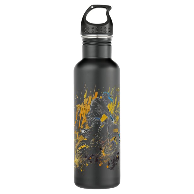 Motorcross Biker Motorcycle Enduro Dirtbike Outdoo 710 Ml Water Bottle (Front)