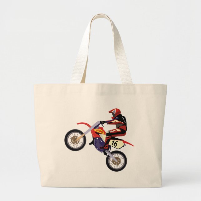 Motorcross Large Tote Bag (Front)