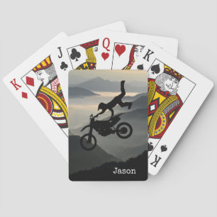 Motorcross Motorcycle Mountains Playing Cards