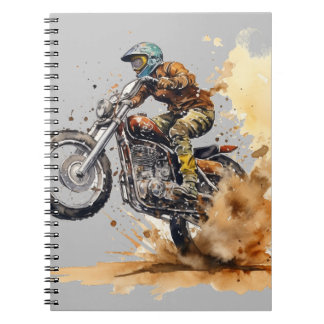 Motorcross Racing Action Illustration Graphic Notebook