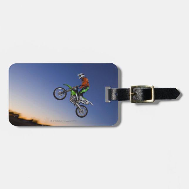 Motorcross Rider Luggage Tag (Front Horizontal)