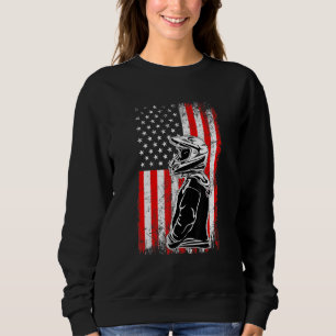 Motorcycle 04 With American Flags Happy 4th Of Jul Sweatshirt
