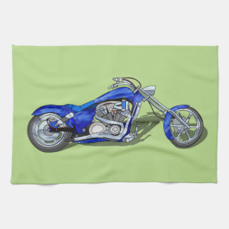 Motorcycle 1 - Blue Tea Towel