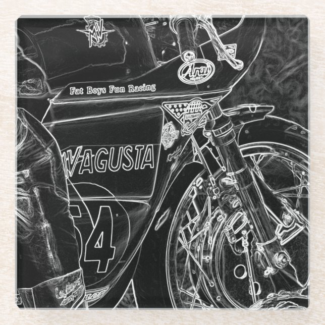 Motorcycle 1 coastercnm glass coaster (Front)