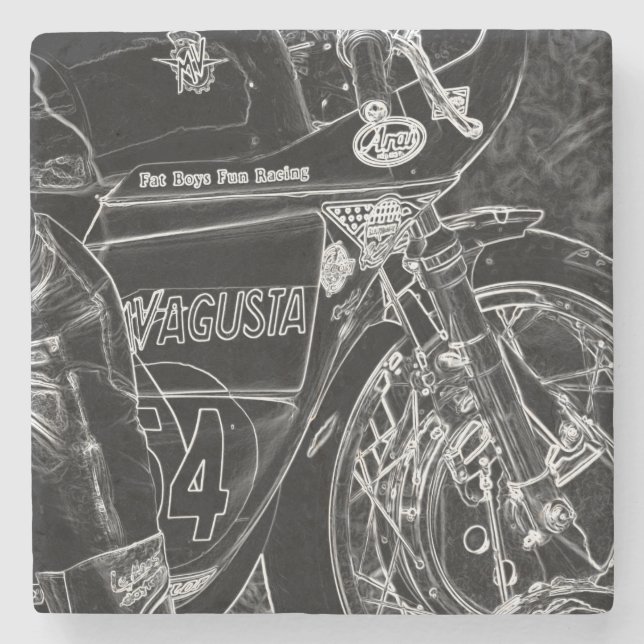 Motorcycle 1 coastercnm stone coaster (Front)