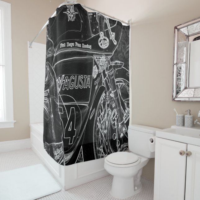 Motorcycle 1 sccna shower curtain (In Situ)