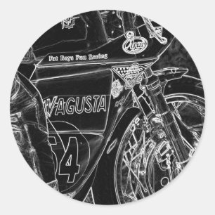 Motorcycle 1 stcnm classic round sticker