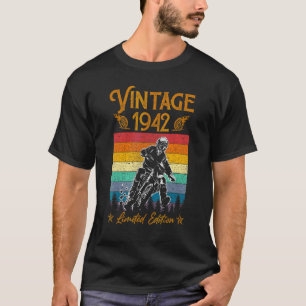Motorcycle 80th Birthday Men Vintage 1942 Biker Mo T-Shirt