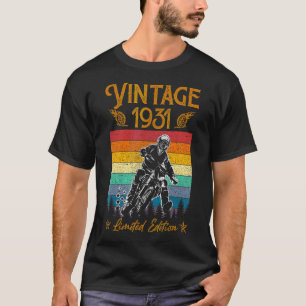 Motorcycle 91st Birthday Men Vintage 1931 Biker Mo T-Shirt