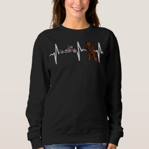 Motorcycle American Water Spaniel Heartbeat Dog Sweatshirt