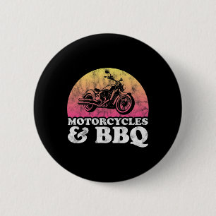 Motorcycle And Byrbecue Motorcycles And Bbq 6 Cm Round Badge