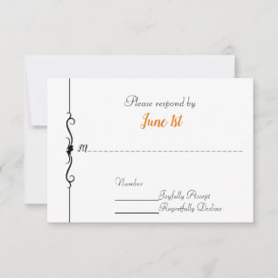 Motorcycle and Hearts Wedding RSVP Invitation
